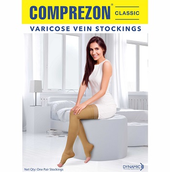 Comprezon Varicose Vein Stockings Class 2- Upto Groin- 1 pair (Large)…
